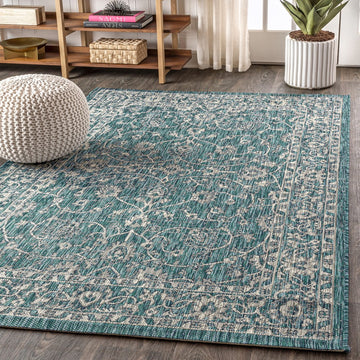 Palazzo Vine And Border Textured Weave Indoor/outdoor Area Rug